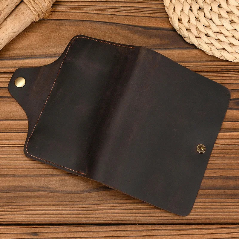 Luufan Crazy horse leather Men Long Wallet Genuine Leather Women Credit Card Holder Short Purse Hasp Business Male Clutch Wallet