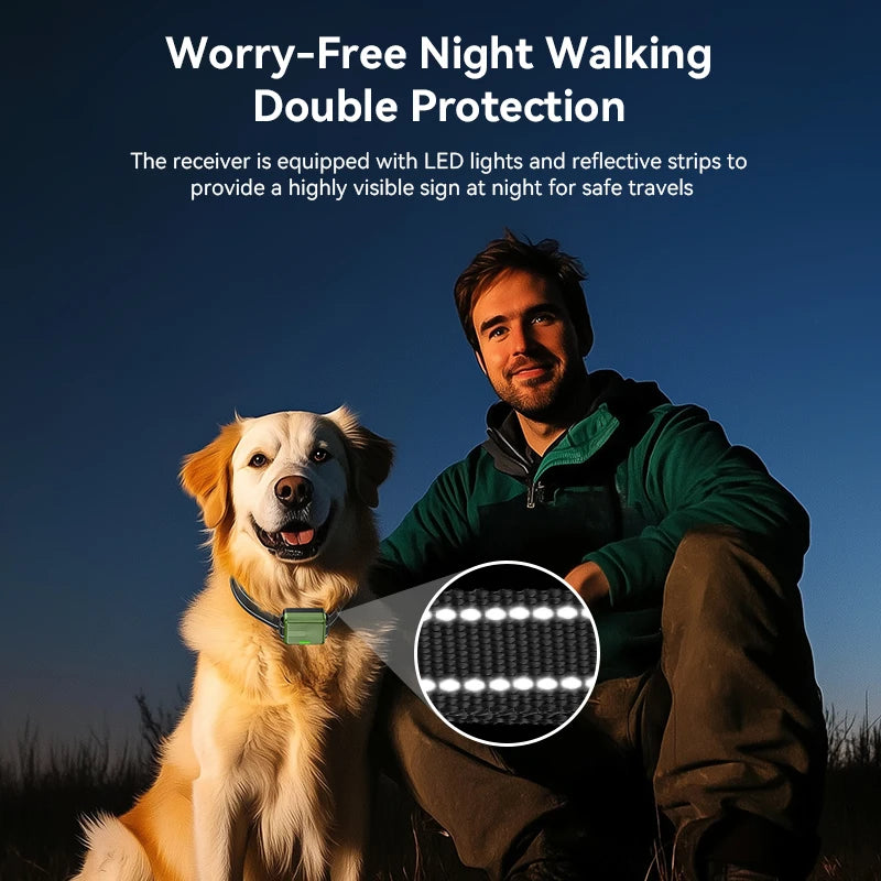 RoJECO Coleira elétrica para treinamento de cães IPX7 à prova d'água coleira para parar de latidos de cães com controle remoto recarregável dispositivo anti-latidos