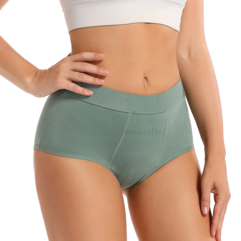 Women Menstrual Period Panties 4 Layer Bamboo Menstrual Panties Overnight Absorbent Period Underwear Culottes Menstruelles Femme