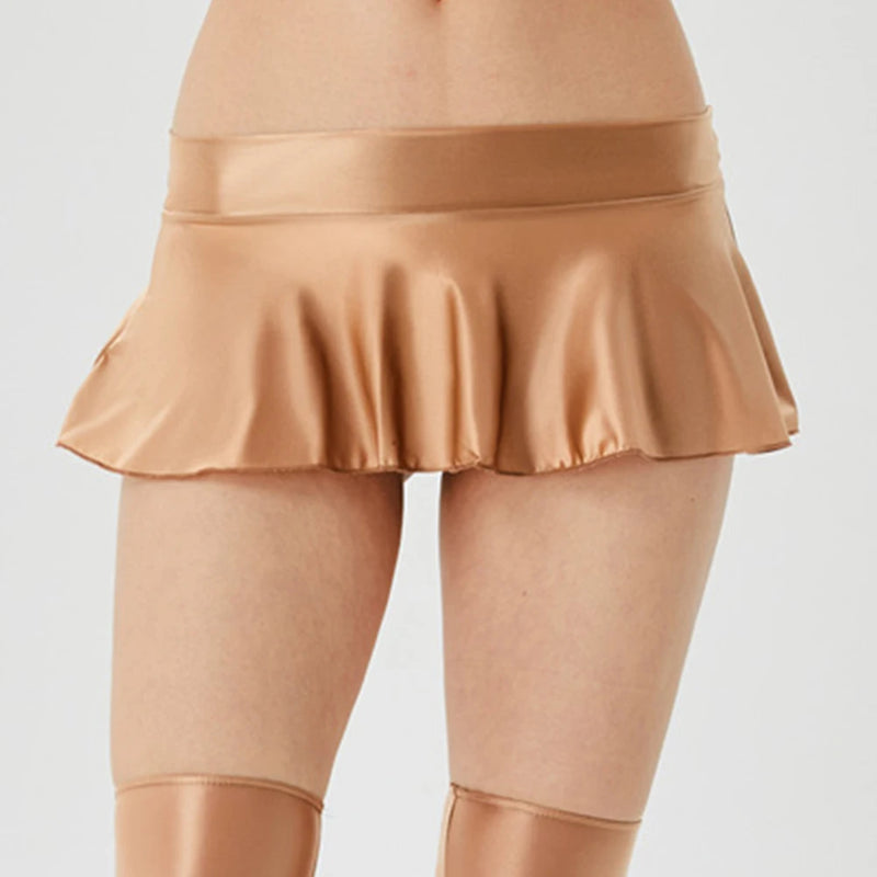 Fashion Womens Clothing Glossy Short Skirt Comfortable Skater Night Party Skirt Clubwear Female Skirts