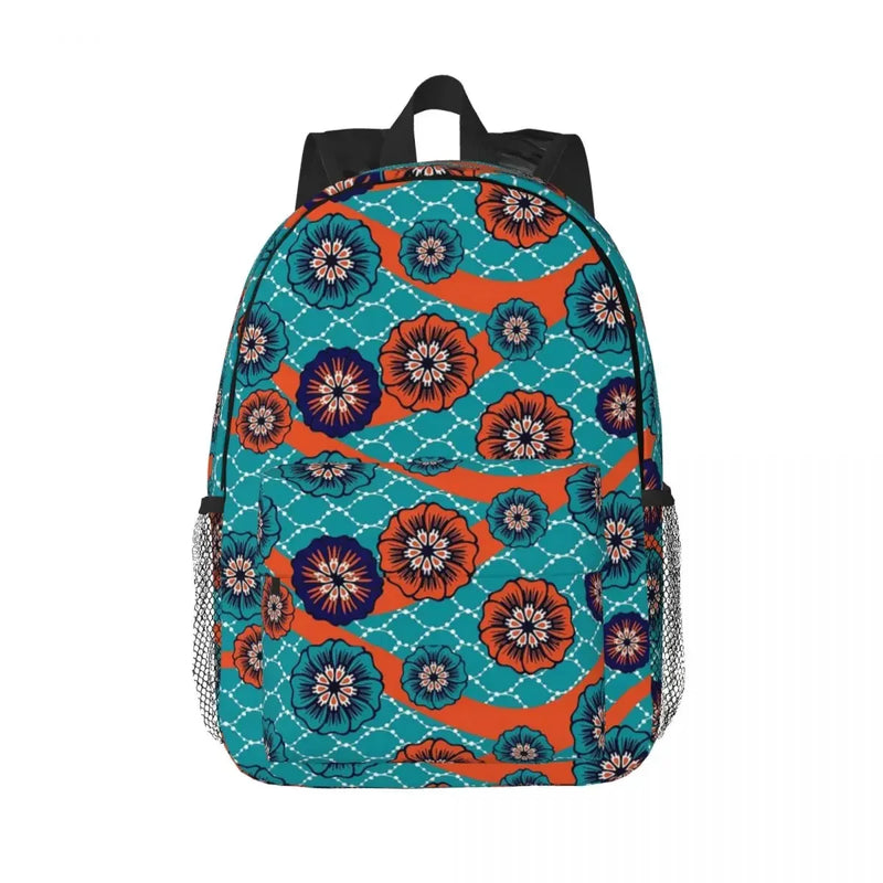 African Ankara Wax Print Backpack Student Boys Girls BookBag Children School Bag Computer Shoulder Bags for Men Women