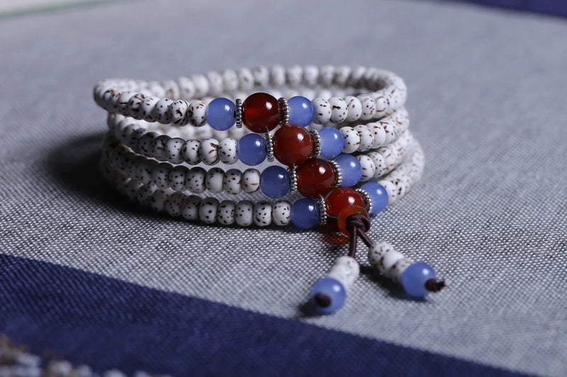 Original DIY Design Handmade Milled Lotus Seed Buddhist Beads Bracelet Woven Hand Chain Prayer Beads Jewelry Accessories