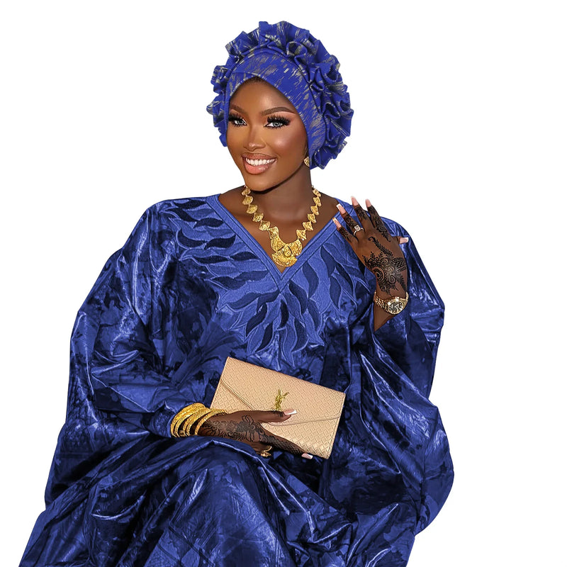 Africano babados cabeça envolve gorro ouro carimbo tecido turbante boné para mulheres nigeria festa de casamento headtie