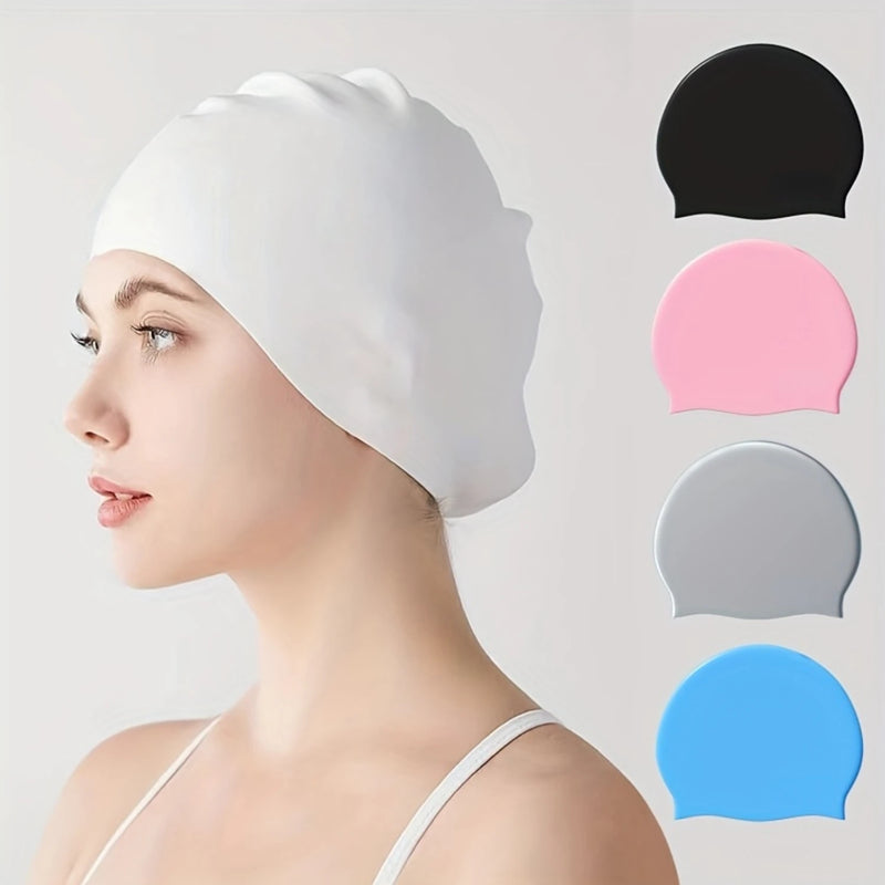1pc Premium Unisex Silicone Swimming Cap  Waterproof Non slip Super Elastic for Diving  Everyday Use  Secure Fit Ultimate