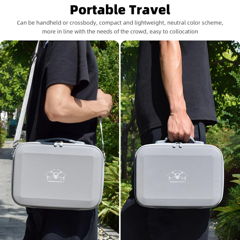 Mini 4 Pro RC 2 Case, Large Capacity Portable PU Leather Storage Bag for DJI Mini 4 Pro Fly More Combo Drone RC2 Controller Kit
