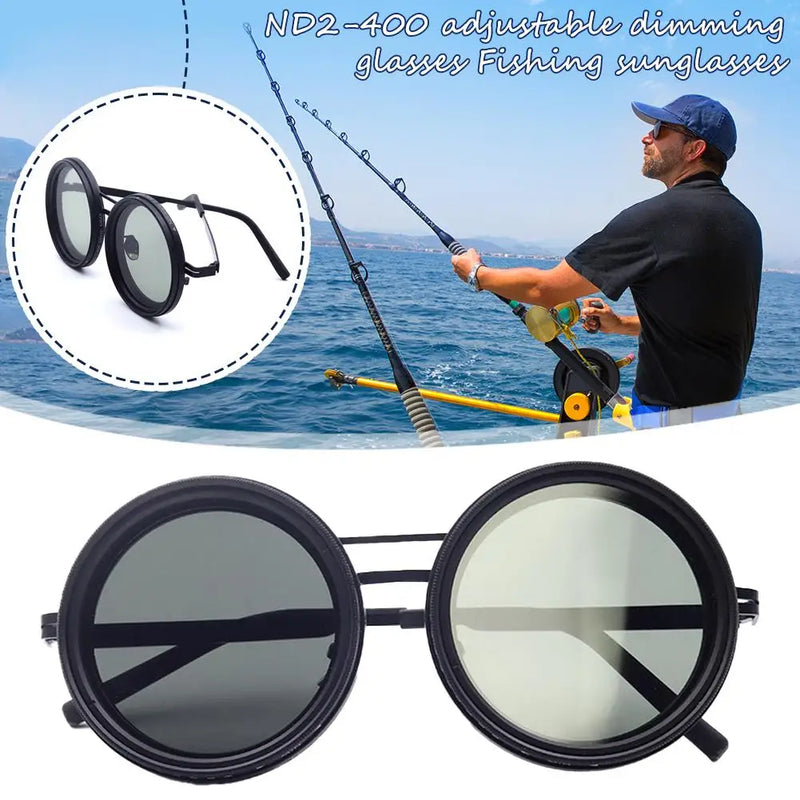 Feito à mão nd9 retro punk polarizado masculino redondo ajustável óculos de sol feminino uv anti uv pesca óculos de sol filtro nd