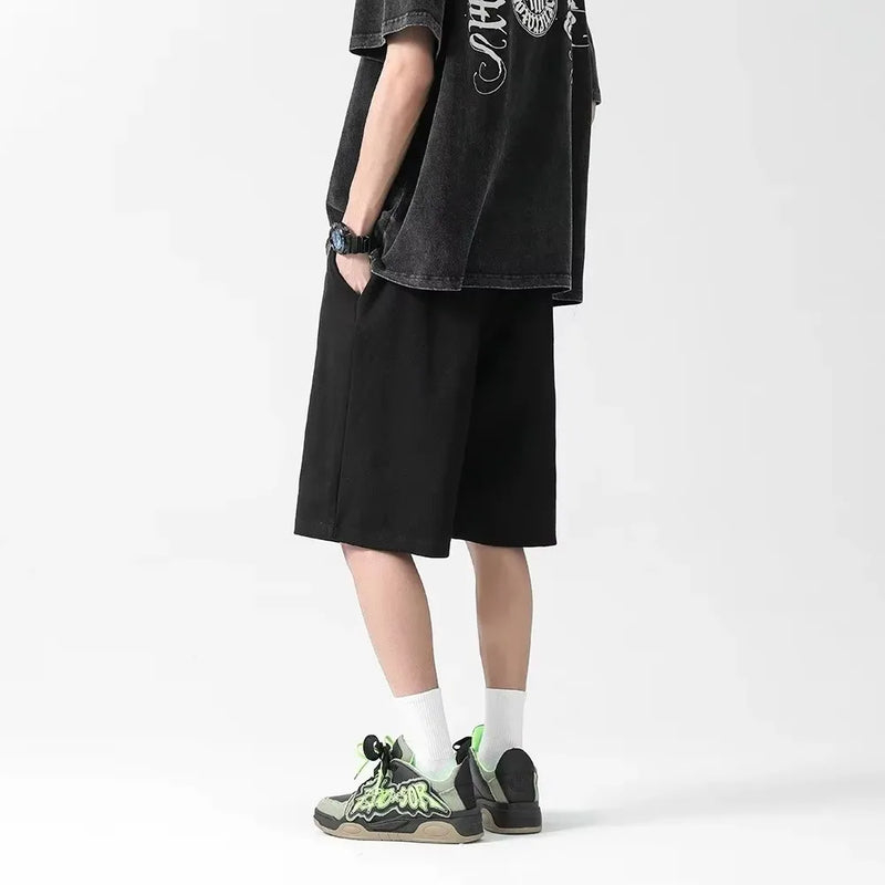 Loose version basketball shorts men's summer thin casual sports five-point pants drawstring waistline