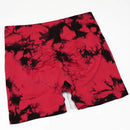 Seamless Tie Dye Style Yoga Sports Shorts apertados, Cintura alta, Calças Triplas de Fitness Secas Rápidas, Honey Peach Hip Lift