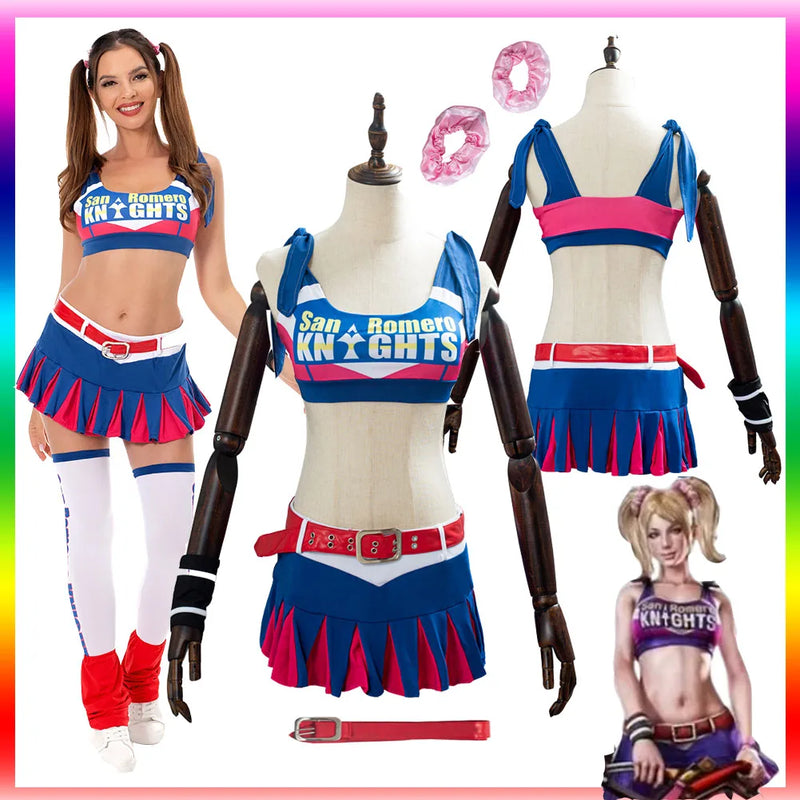 Pirulito motosserra traje julieta starling cosplay traje uniforme meninas adulto feminino vestido superior festa de halloween cosplay trajes