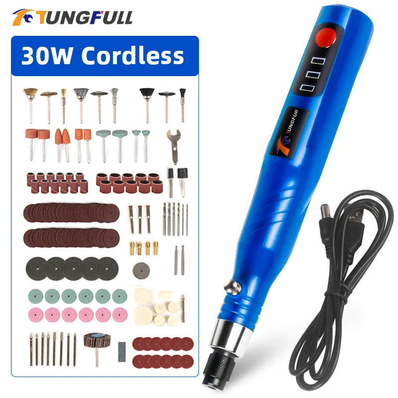 30w 3 velocidade ferramenta rotativa sem fio 3.7v broca elétrica ferramenta rotativa para gravura, lixar, polimento, escultura, corte, artesanato diy