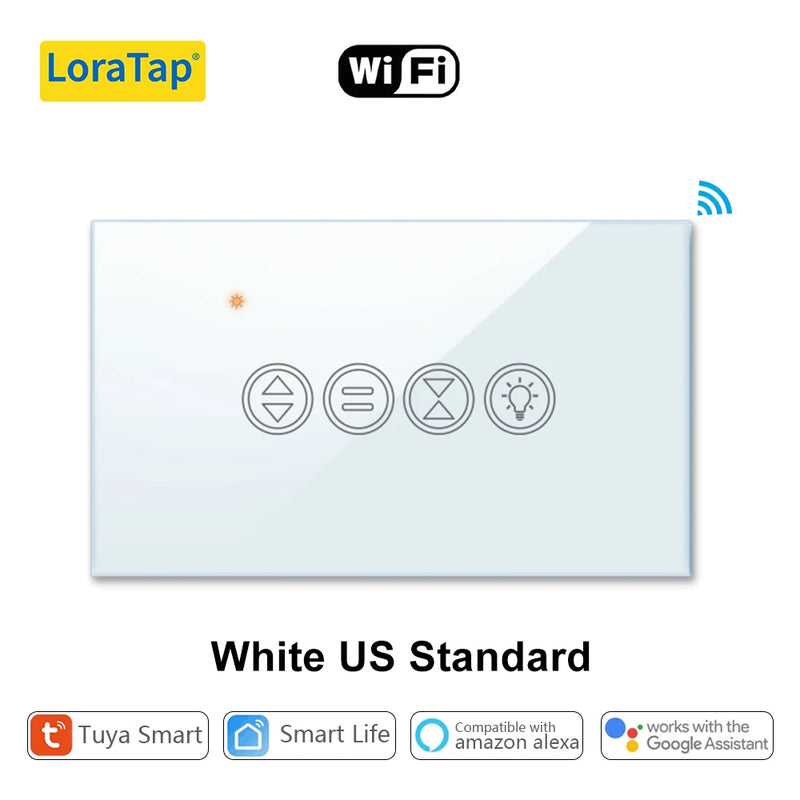 Loratap tuya vida inteligente wifi cortina de rolo interruptor luz para persianas motorizadas elétricas trabalho para alexa google casa voz