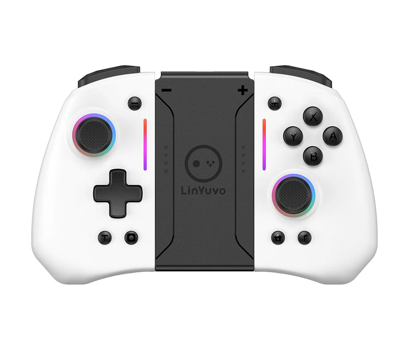 LinYuvo KS42 Meteor Light Joy-pad sem fio com luzes RGB de 8 cores para Switch/Lite/OLED, com programável, Turbo e vibração