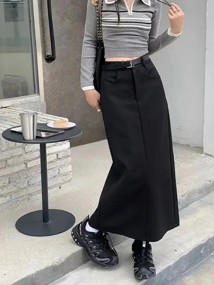 High-waisted Slimming Skirt For Women New Style Slim Fit Long Dress Side Slit Design Sensible Niche Fashion Smooths Silhouette