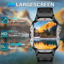 Keshuyou esportes ao ar livre relógio inteligente 2.01 polegada tela hd lanterna led bluetooth falando relógio inteligente para homens mulheres presentes de férias