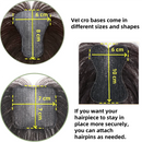 Nenhum clipes de cabelo humano franja francesa gancho e laço pasta mágica toppers para mulheres fácil de usar adesivos de costura remendos de cabelo extensão