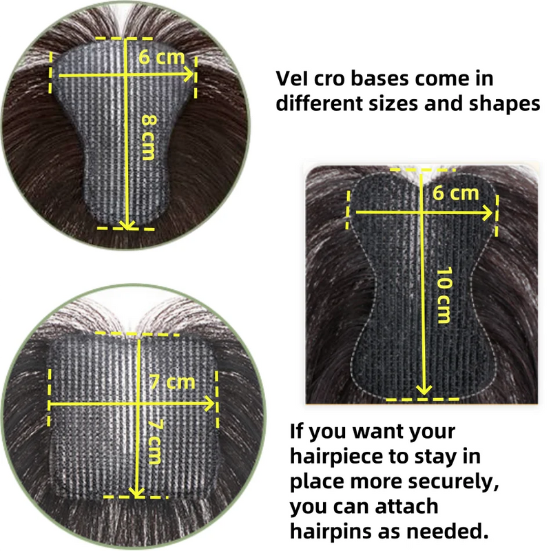 Nenhum clipes de cabelo humano franja francesa gancho e laço pasta mágica toppers para mulheres fácil de usar adesivos de costura remendos de cabelo extensão