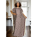 Camisa elegante com estampa geométrica grande e lenço combinando para todas as estações