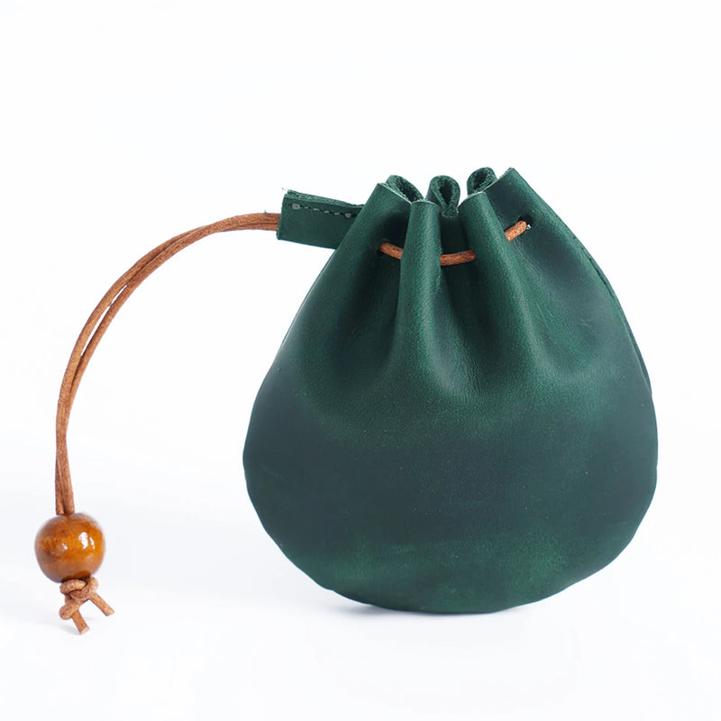 Medieval Steampunk Leather Drawstring Coin Bag Nordic Viking Pirate Purse Jewel Pouch Renaissance Accessory for Women Men