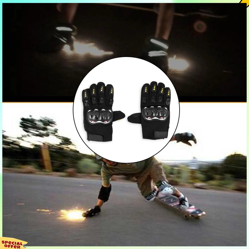 TURE Skateboard Gloves Downhill Slide Gloves Fire Stone Flint Sparks Longboard Gloves Protective Gear/Pad Downhill Slide Gloves