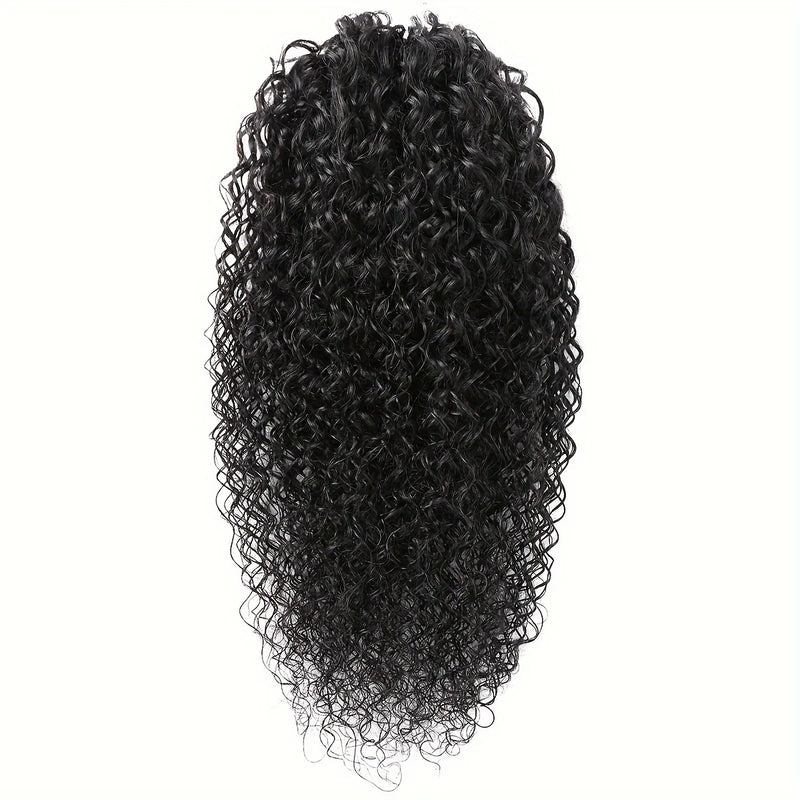 Extensões encaracolados perversos do rabo de cavalo do cabelo humano para mulheres, cordão, grampo-dentro