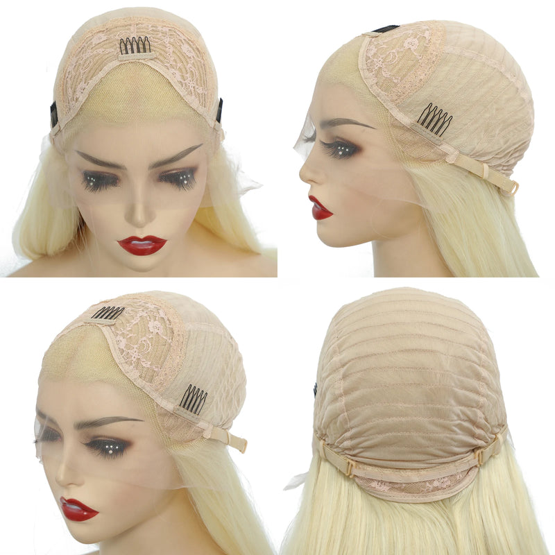 WIF Red Bob Short Straight Hair Synthetic Lace Wig Silk Straight Bob with Bangs Red Hair Lace Front Wigs Cosplay Makeup Use
