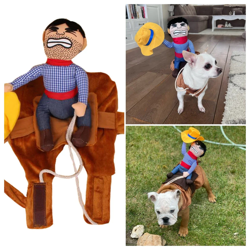 Dog Clothes Small Medium Large Dogs Cowboy Halloween Pets Coats Cute Pet Costume Party Puppy Jacket Cosplay Pug Outfits