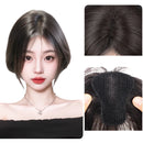 Nenhum clipes de cabelo humano franja francesa gancho e laço pasta mágica toppers para mulheres fácil de usar adesivos de costura remendos de cabelo extensão