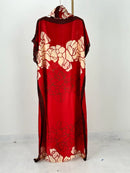 Vestido Kaftan de manga curta feminino, vestido maxi elegante com gola redonda com hijab, todo o padrão, roupas tamanho grande