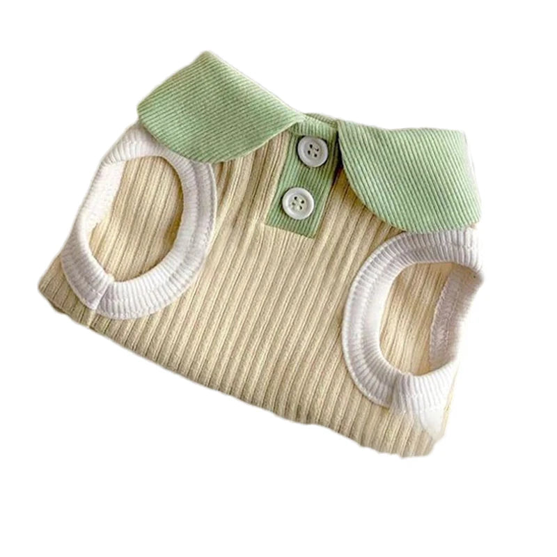 Summer Pet T-shirt Breathable Thin Lapel Dog Vest for Small Medium Dogs Cats Casual Pet Clothes Chihuahua Bichon Teddy Costume