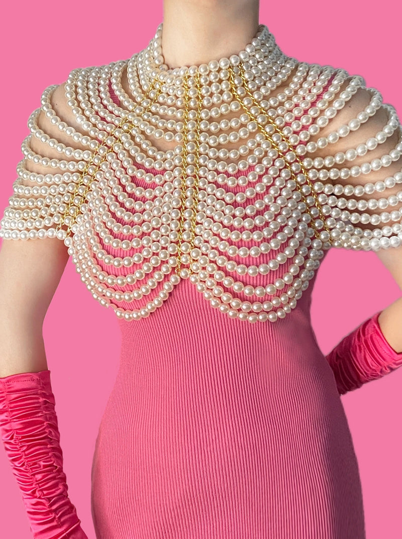 Xale de Corrente Corporal Pérola de Noiva, Roupas Femininas, Jóias, Adequado para Casamentos e Festas, Festa e Banquetes, 1Pc