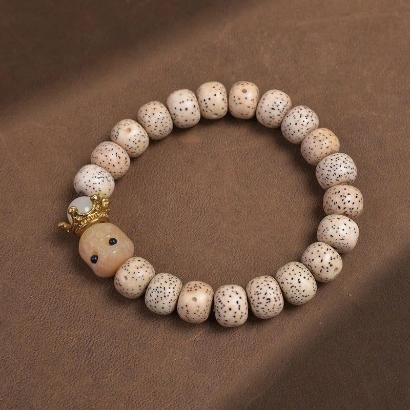 Original DIY Design Handmade Milled Lotus Seed Buddhist Beads Bracelet Woven Hand Chain Prayer Beads Jewelry Accessories