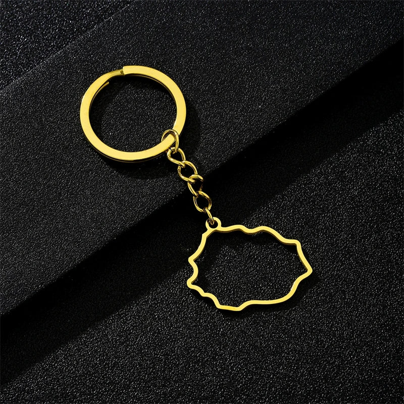 Fashion Reunion Island Map Pendant Necklace Stainless Steel For Women Girls Gold Silver Color Charm Female Choker Jewelry