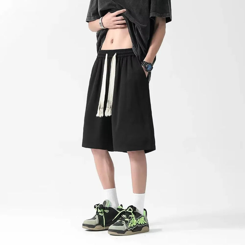 Loose version basketball shorts men's summer thin casual sports five-point pants drawstring waistline
