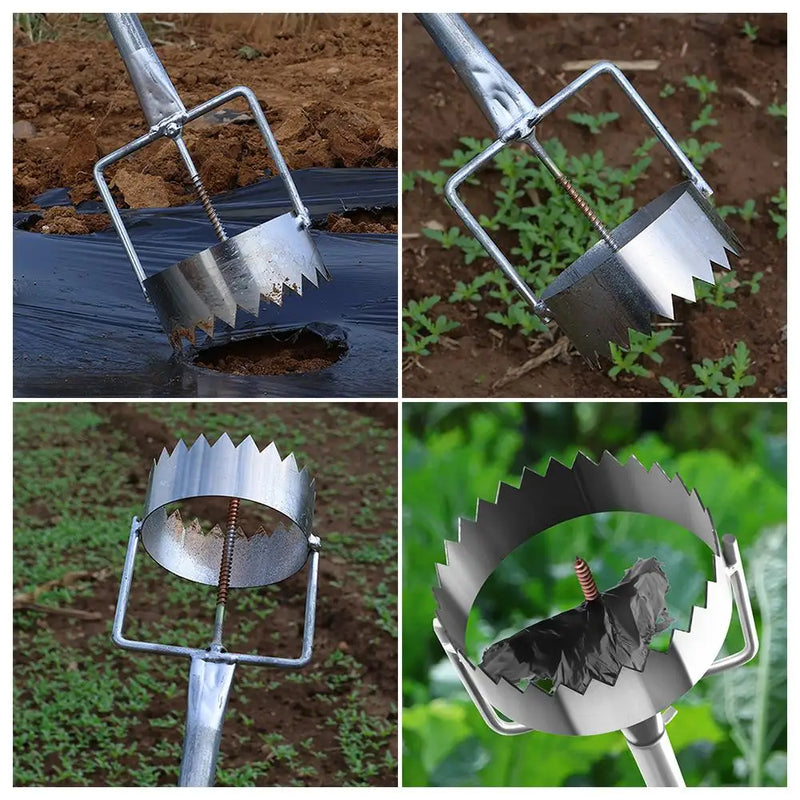 Perfurador de filme de estufa de metal durável, ferramenta de punção de filme plástico, plantio e transplante de vegetais, disjuntor de filme agrícola