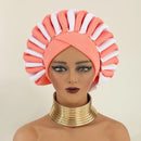 Handmade Africano Auto Gele Headties, Tampas de Turbante Feminino, Envoltório de Cabeça das Mulheres, Aso Oke, Chapéus de Casamento Nigeriano Tradicional, Ready to Wear