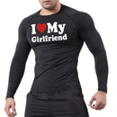 Camisa de compressão gráfica masculina, Ginásio Treino, Atlético, Quick Dry Tshirts, Primavera, Outono, Formação, Corrida, Camisola, Baselayer Tops