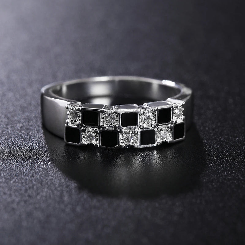 Charm 925 Sterling Silver Zircon Black 7-10