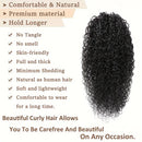 Extensões encaracolados perversos do rabo de cavalo do cabelo humano para mulheres, cordão, grampo-dentro