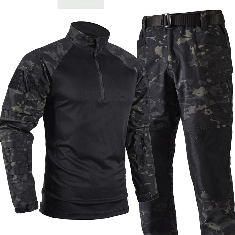 Outdoor Tactical Uniform Suits Military Camo Suit Hunting Shirts Combat Pants Trainning Work Wear Airsoft Paintball Clothes Sets