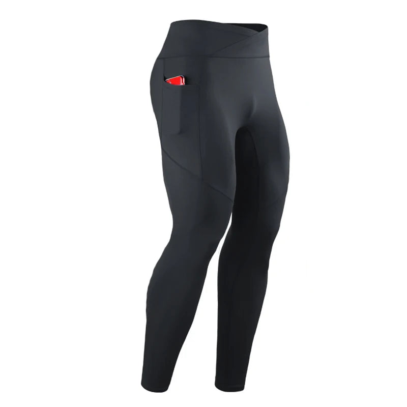 Summer Spring Autumn Men Running Tights GYM Pocket Pants Male Basketball Football Soccer Fitness Exercise Sport Long Leggings 24