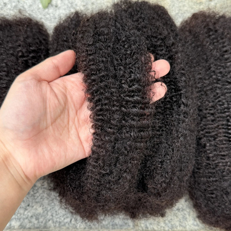 4C Afro Kinky Bulk Braiding Human Hair Extensions No Weft Brazilian Remy Bulk Natural for Locs Braiding