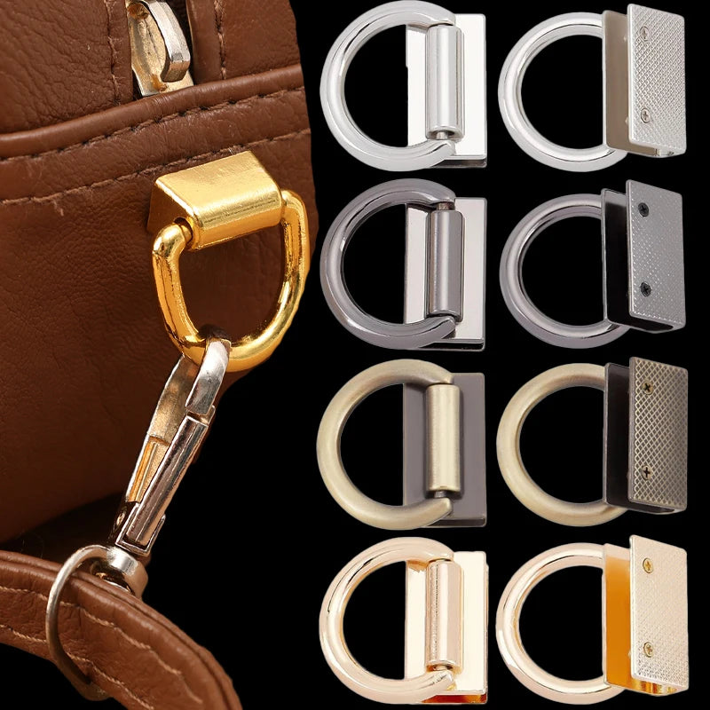 1/10PCS D-shaped Ring Bag Handles Chain Hook Bag Side Clip Screw Nail Rivet Handbag Strap Connector Clasp Buckle DIY Craft