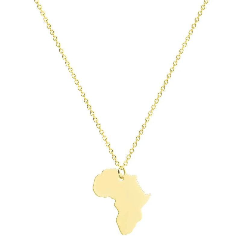 Stainless Steel Necklace, New Accessories, Africa Map Pendant Collarbone Chain bored ape  gothic