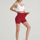 Shorts de ioga de linha sem costura europeus e americanos, calças de ioga de três partes, ajuste justo esportivo sem costura, calças de fitness de cintura alta