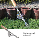 2 pçs jardim mão capinador de aço inoxidável resistente à ferrugem alça brilhante ferramenta remoção ervas daninhas jardim mão capinador