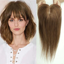 14 Polegada marrom ombre 100% toppers de cabelo humano com franja clipe em remy hairpieces para mulheres extensões de cabelo reto uso diário