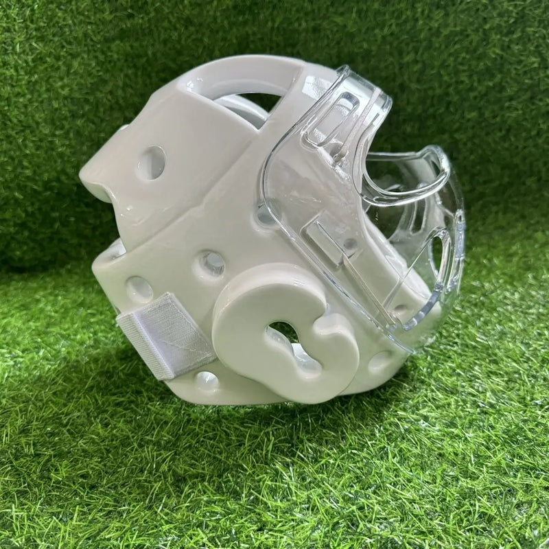 WKF Karate helmet /Head guard children adults training competition, fully enclosed, for boys and girls, white