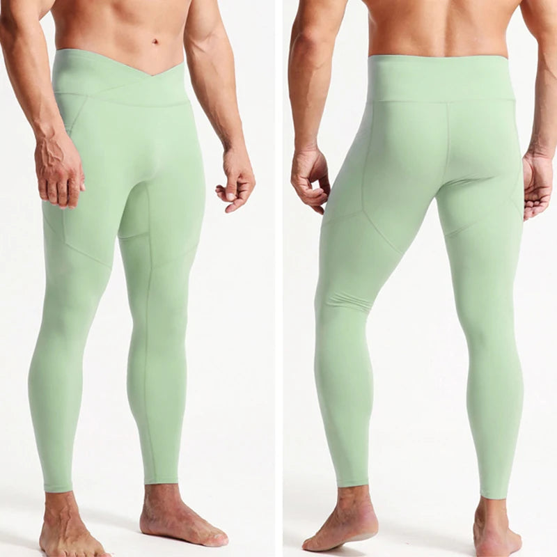 Summer Spring Autumn Men Running Tights GYM Pocket Pants Male Basketball Football Soccer Fitness Exercise Sport Long Leggings 24
