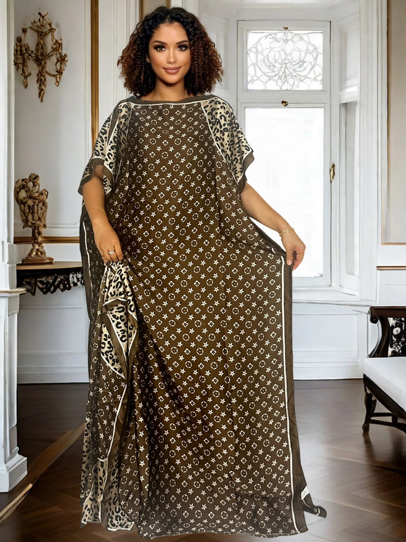 Elegante plus size praia Abaya férias e traje casual, vestido maxi solto