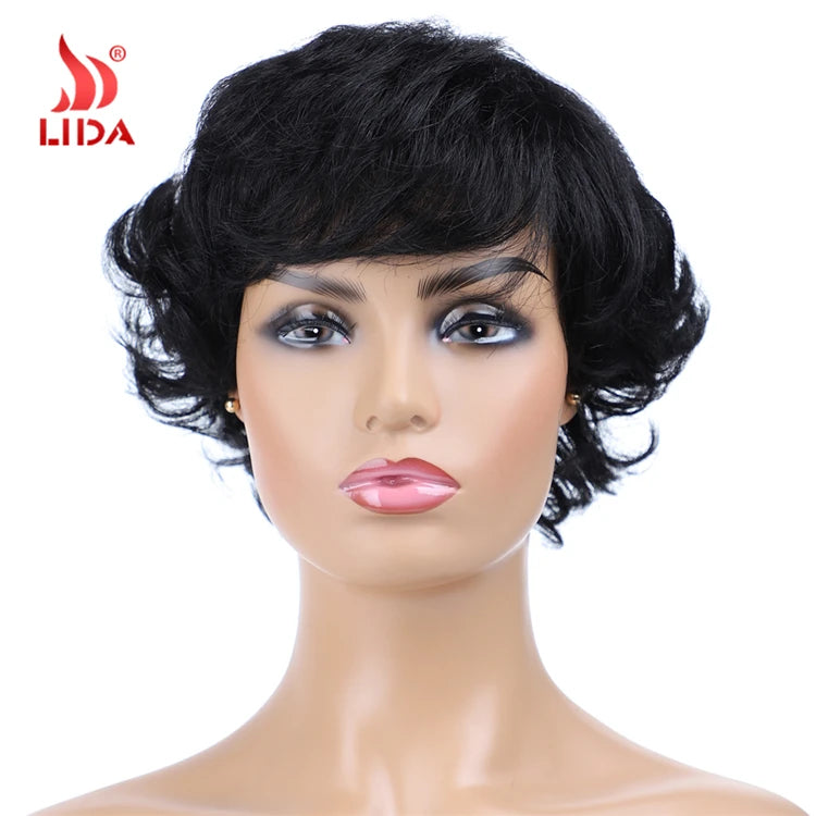 UNA Non-Remy Malaysian Human Hair Funmi Curly Wigs For Women 150% Density #1 #1B #2 #4 #27 #30 #33 #99J #BURG #350 #2/33